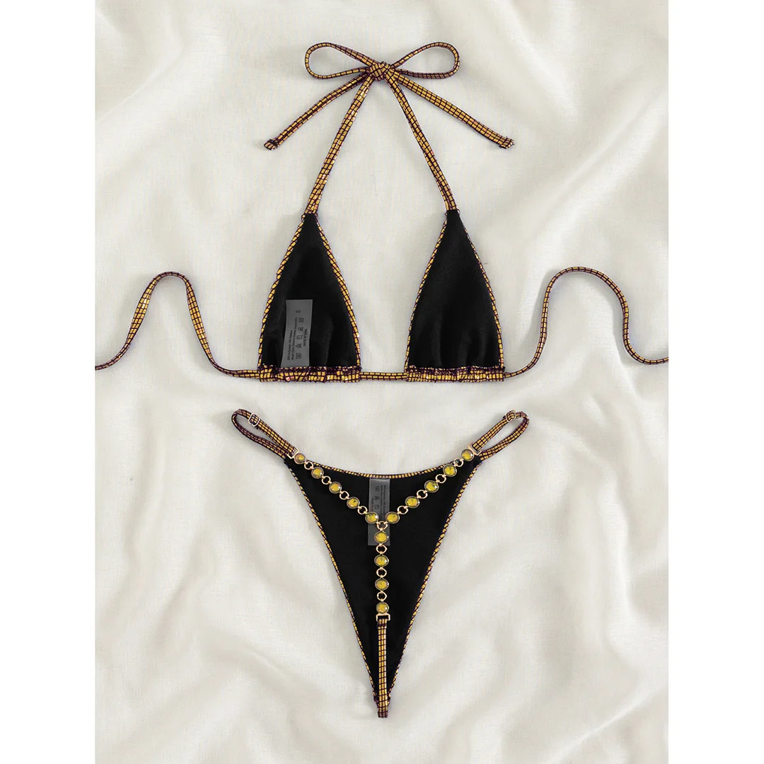 Sexy Diamond Extreme String Mini Micro Bikini Damen-Badebekleidung, zweiteiliger Bikini-Set, Badeanzug, Badebekleidung, Modell V5180 – Detail 19