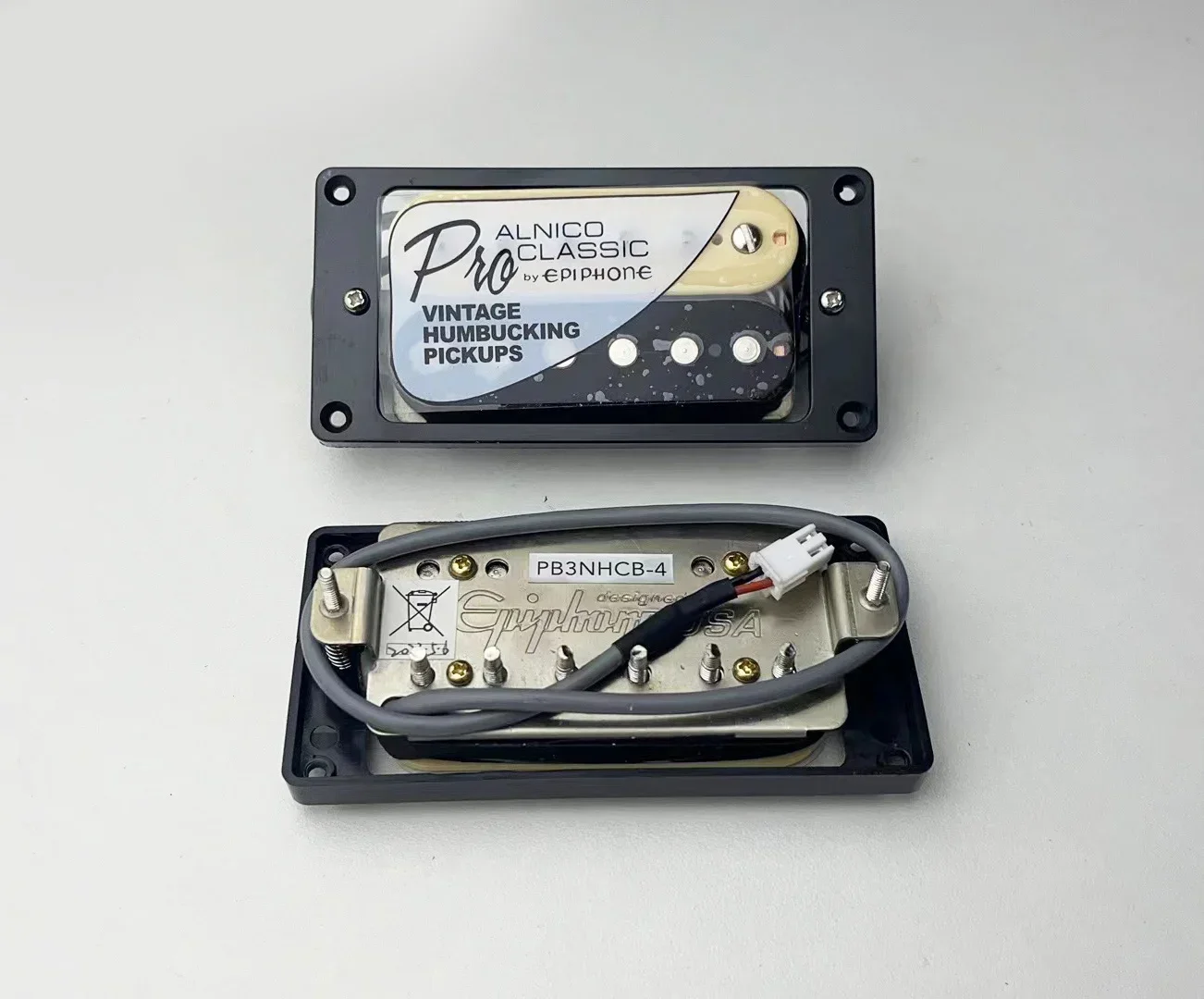 Humbucker Alnico Classic 57 and PRO Bucker Guitar Pickups with 1V1T/ 2V1T Pre-Wired Harness (Zebra)