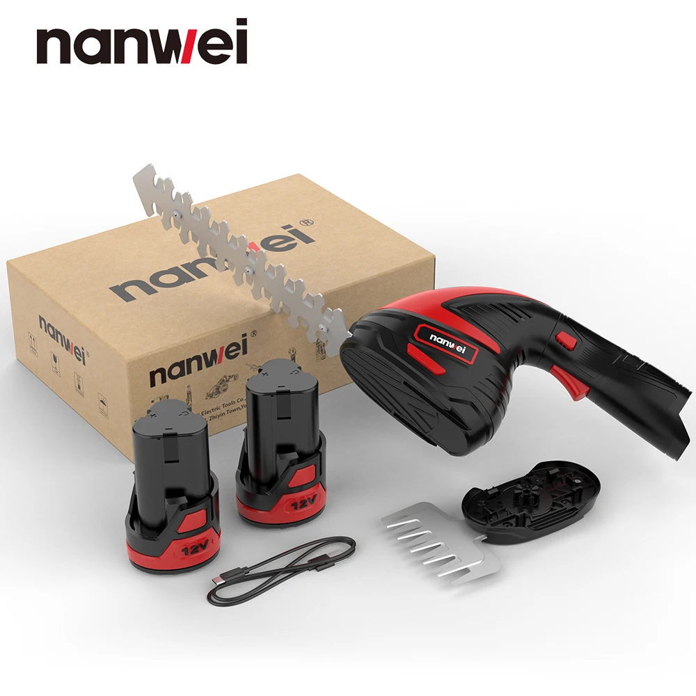 Nanwei-elétrica Household Pequeno Cortador de Grama Tipo-c Interface de Carregamento Weeding Machine Cortador de Sebes 12v