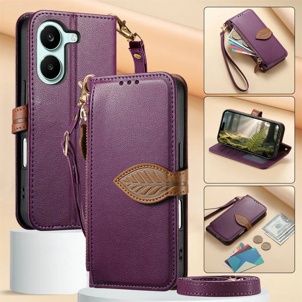 

Flip Case For Xiaomi Poco X8 Pro Max 5G 2026 Crossbody Zipper Leather Wallet Funda Poco X8 Pro Case Mi Phone X 8 Pro Max Cover