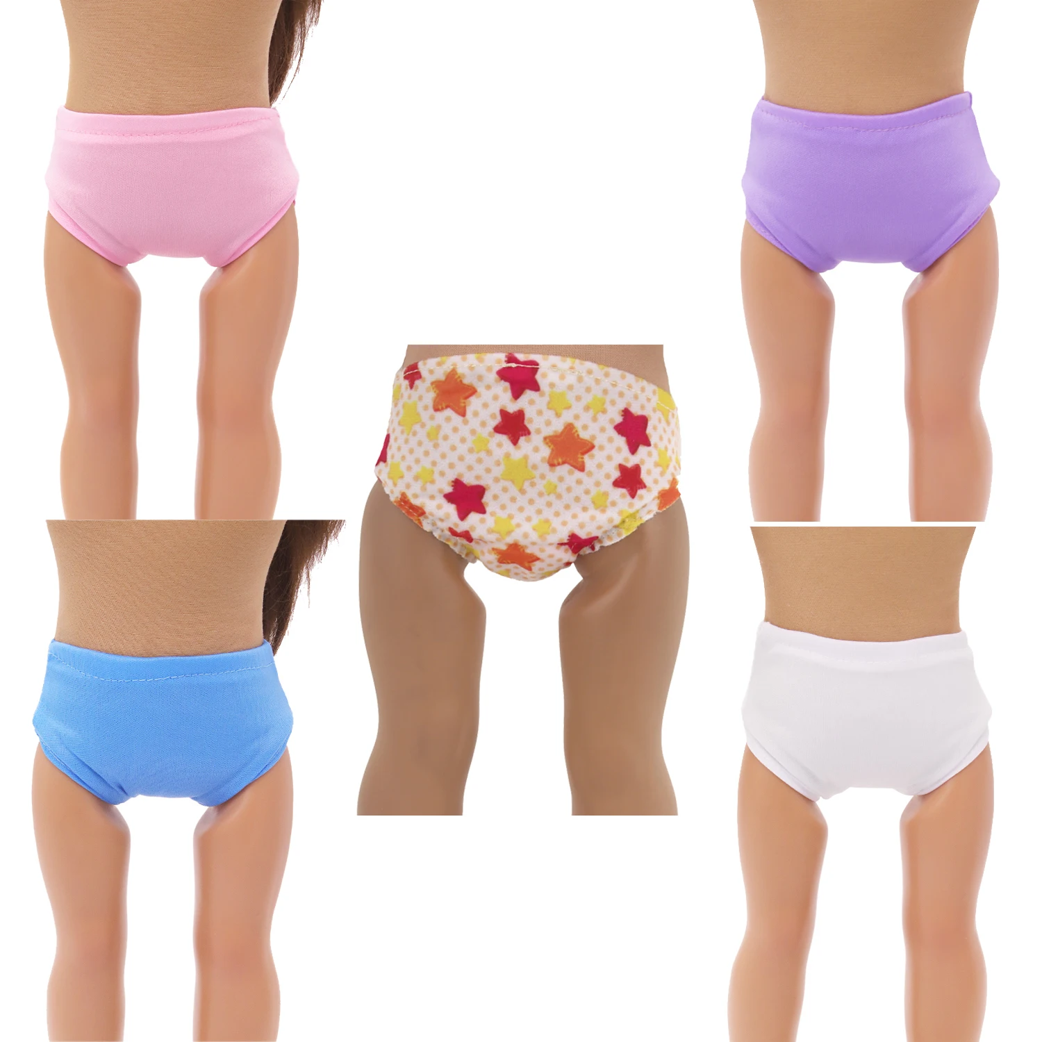 18 Inches American Doll Accessories Underpants Star Solid Color Doll Underwear For 43cm Baby New Born&OG,Russia Girl Dolls Toy