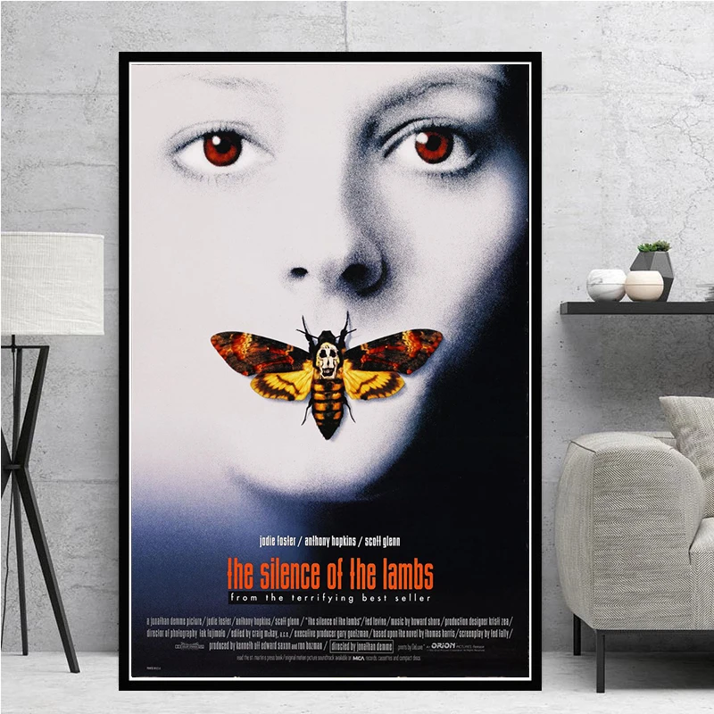 Abstraction Movies The Silence of The Lambs Poster Canvas Painting Posters and Prints Wall Art Picture for Living Room Cuadros