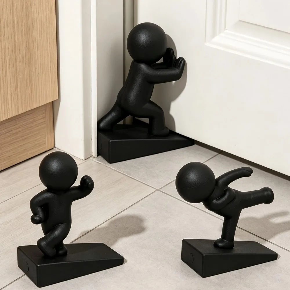 Human‑Shaped Door Stopper Cute Decor Door Wedge Anti‑Slip Movable Door Holder Scratch‑Resistant Door Stop For Home Office