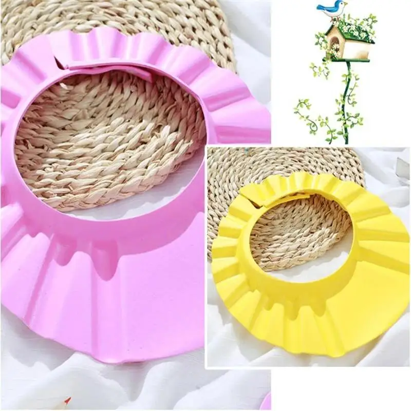 Children Adjustable Safe Shampoo Shower Cap Bath Protection Soft Caps Baby Hats Waterproof Wash Hair Shield 3 Colors