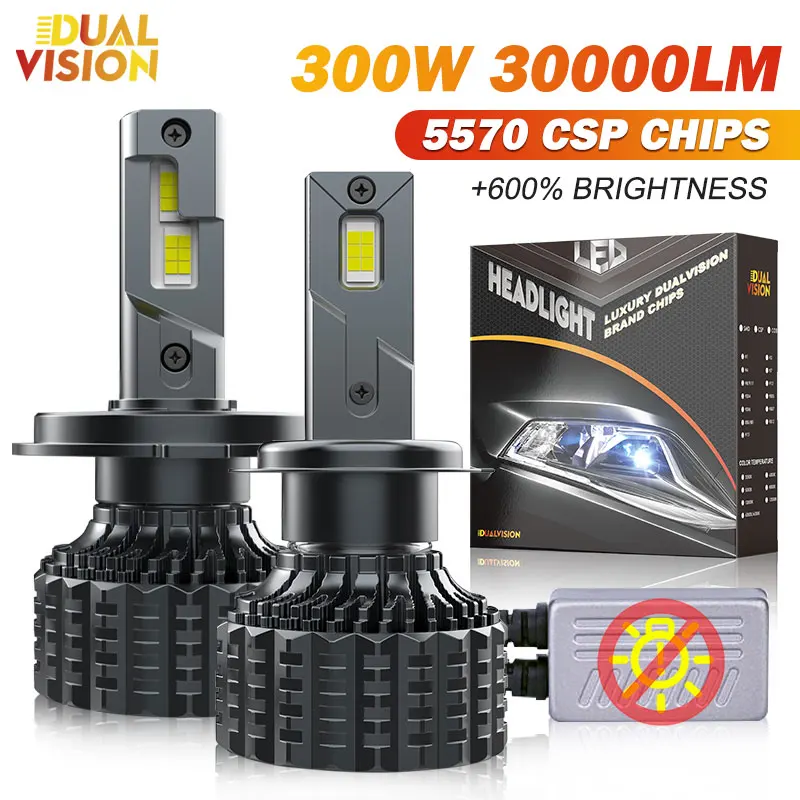 

300W H4 H7 LED Canbus 5570 CSP Chip Headlight Bulb H1 H8 H9 H11 9005 HB3 9006 HB4 Turbo LED 4300K 6000K Auto Fog Lamp 12V 2pcs