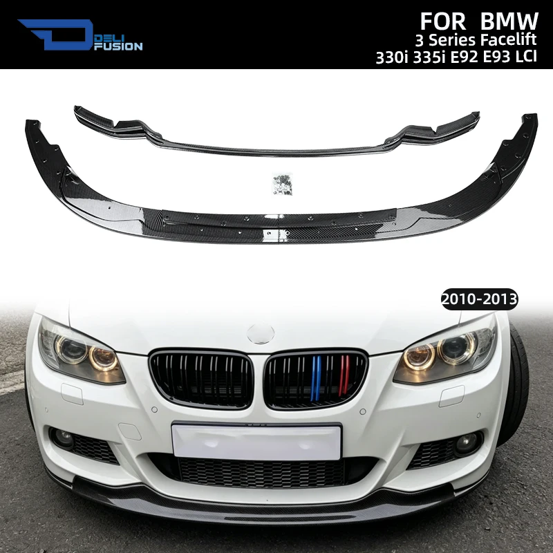 

For 2010-2013 BMW 3 Series Facelift E92 E93 LCI 330i 335i M Sport AK Style Front Bumper Lip Lower Splitter Car Accessories