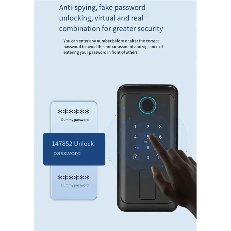 Super Deal -Tuya WIFI Remote Control Door Lock With Fingerprint Sensor Deadbolt Key Digital Indoor House Electronic Lock