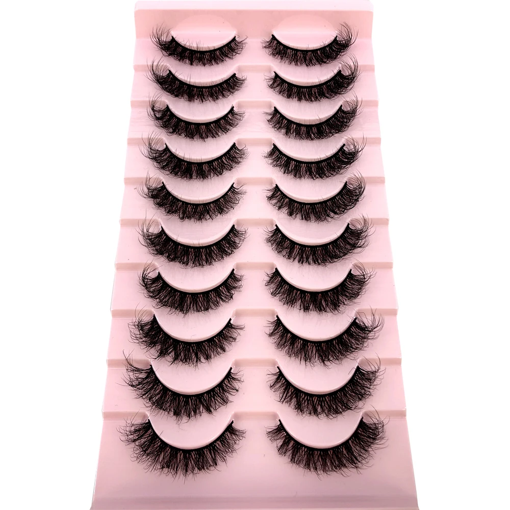 HBZGTLAD New 7/10 Pairs Natural False Eyelashes Fake Lashes Long Makeup 3d Mink Lashes Extension Eyelash Mink Eyelashes for Beau