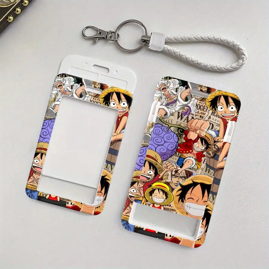 1 Stück Kartenhalter, einziehbarer Kreditkartenhalter, Kinder-Bus-Ausweishalter mit Umhängeband, Bank-ID-Hülle, One Piece Luffy – Detail 5