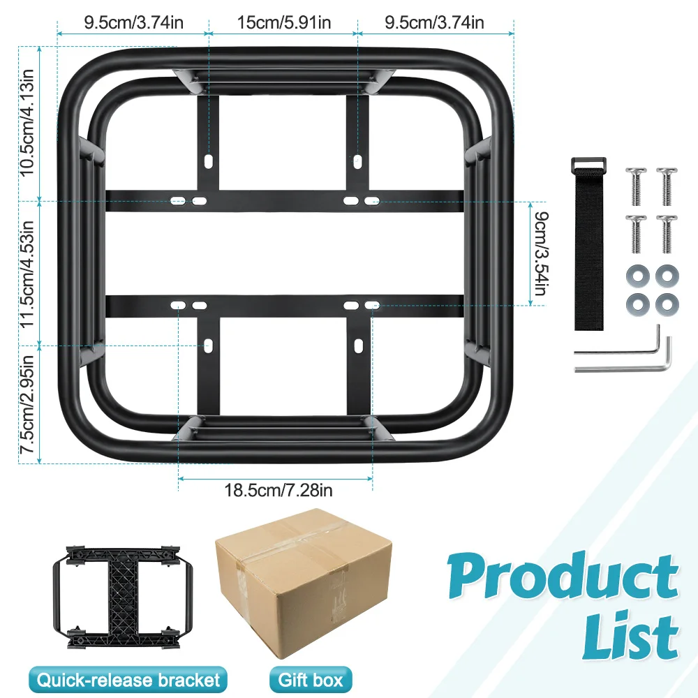 Hinten Fahrrad Korb Fahrrad Gepäckträger Tasche Quick ReleaseFron E-Bike Korb Fahrrad Körbe Hinten Rack für OutdoorTravel Shopping – Detail 11
