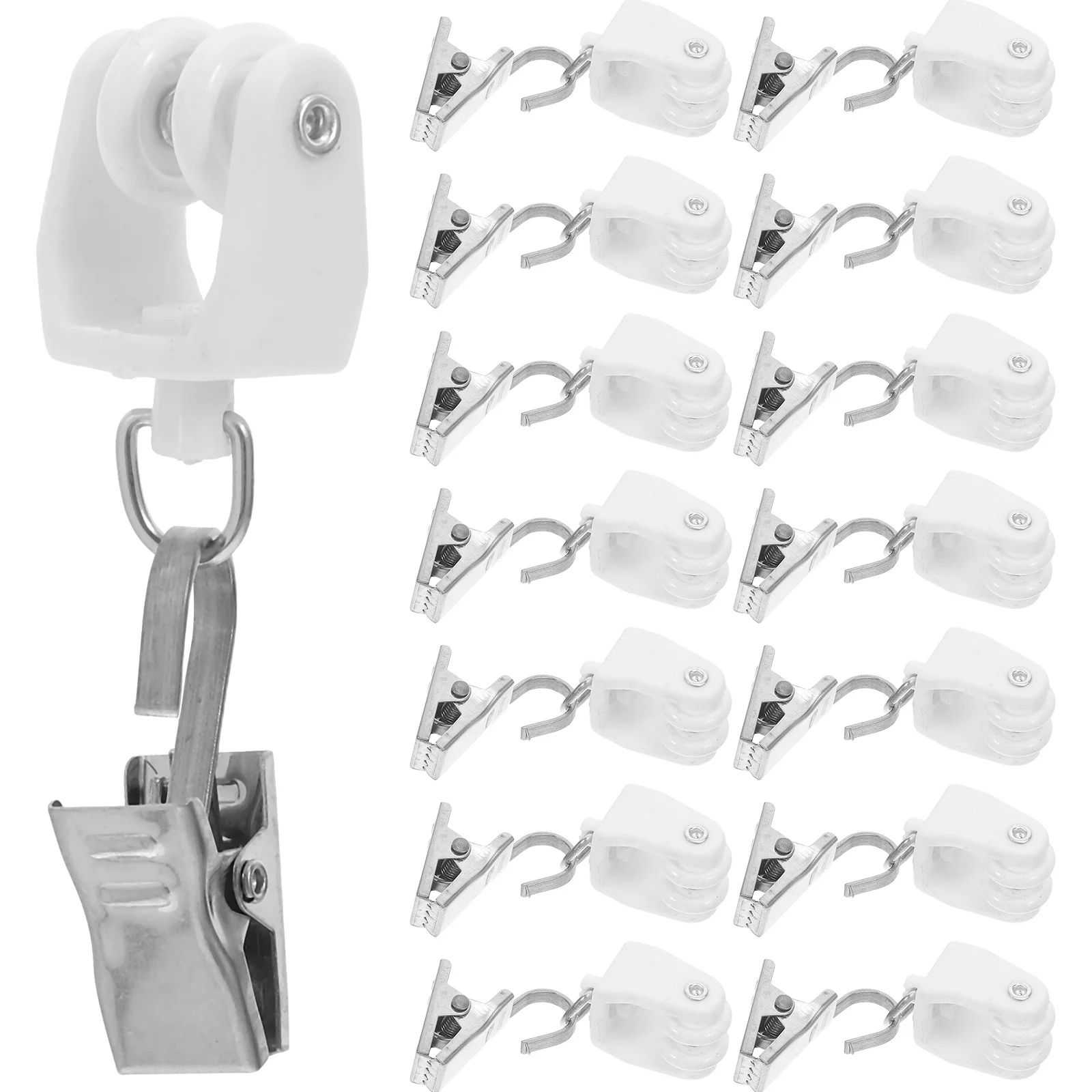 

20Sets Curtain Track Gliders and Hooks Heavy Duty Load Capacity Easy Install for Sliding Doors Window Rail Systems