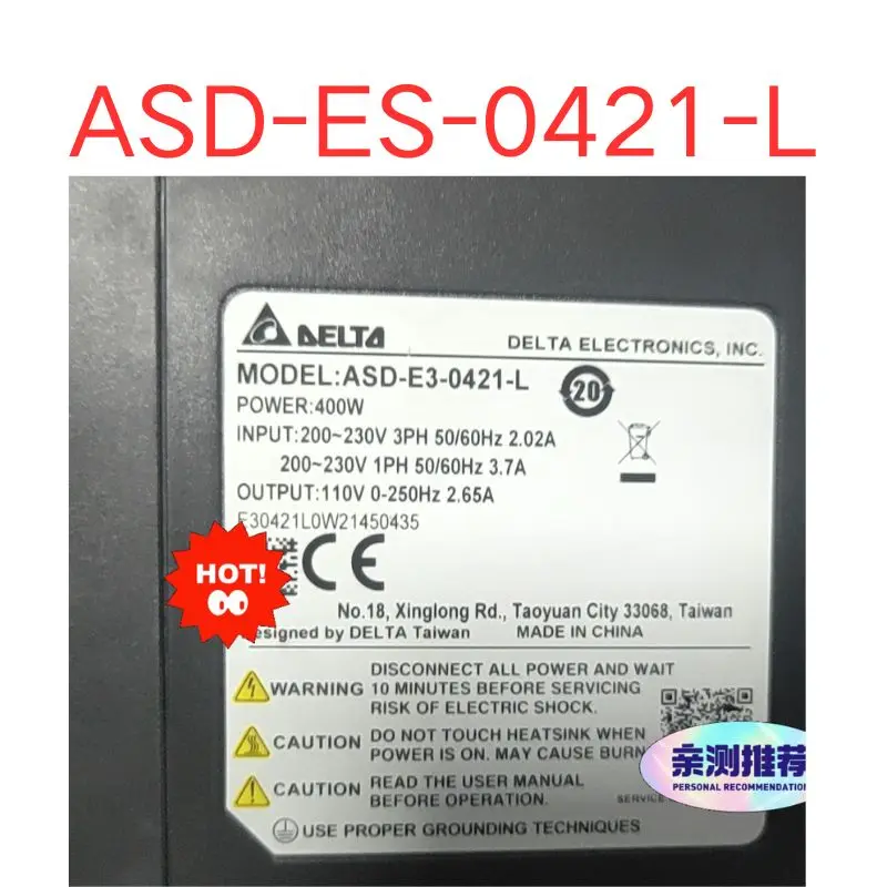 used ASD-ES-0421-L servo driver 400W test OK Fast shipping