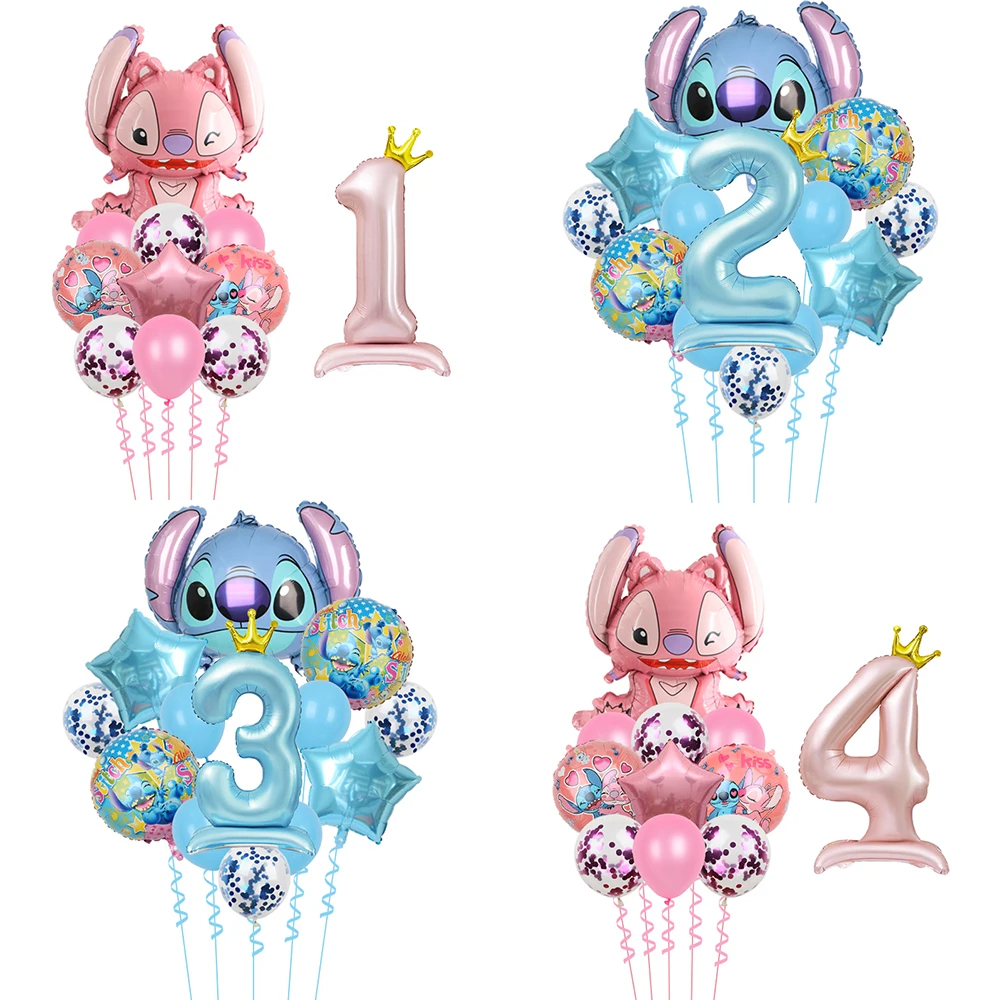 Disney Lilo & Stitch Theme Party Balloons Stitch 32inch Number Balloon Set Baby Shower Birthday Party Decorations Kids Toy Gifts