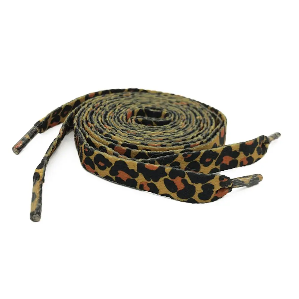 Leopard Print Shoelaces para decoração de sapatos Flat Laces, acessórios fashion clássicos