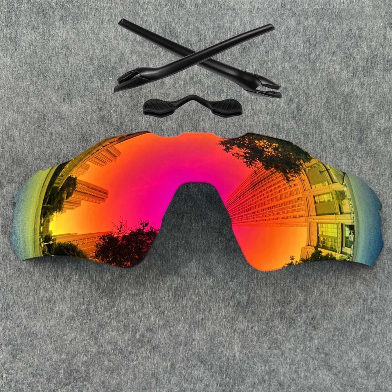 Polarized Replacement Lenses & Rubber Kit EarSocks Small Size Nosepad for Oakley Radar EV XS Path OJ9001
