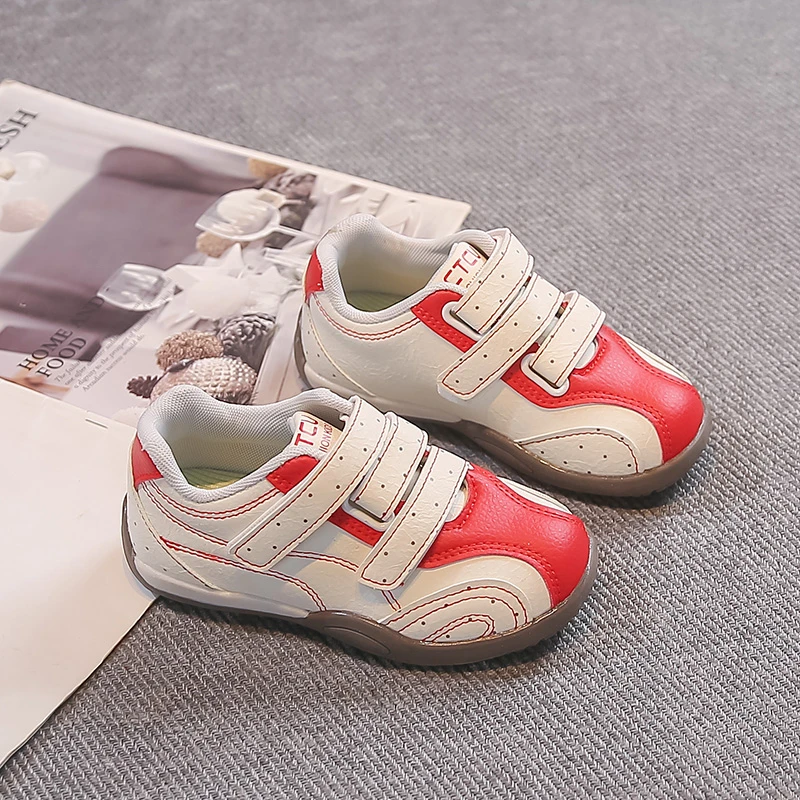 Kids Retro Two Tone Casual Trainers Dual Hook Loop Design Soft Lining Round Anti Collision Toe Lightweight Infant All Season
