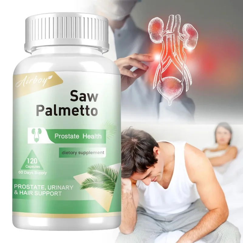 

Saw Palmetto Capsules - Antioxidant, Promotes DHT and Reduces Hair Loss, Promotes Prostate and Urinary Tract Health, Non-GMO