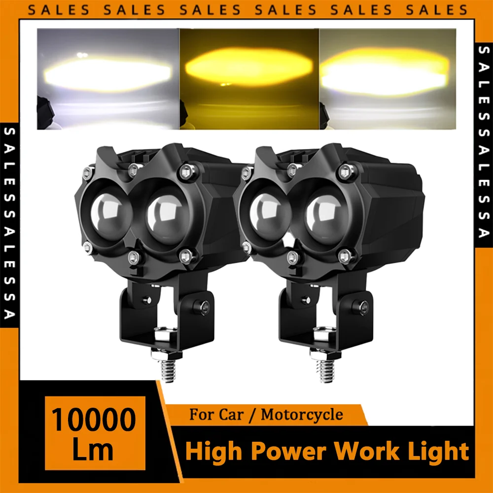 

Flashing LED Pods Light 12V 24V Fog Lights 3inch Spot Beam Yellow LED Work Light for Moto SUV ATV Truck Boat Tractor Forklift