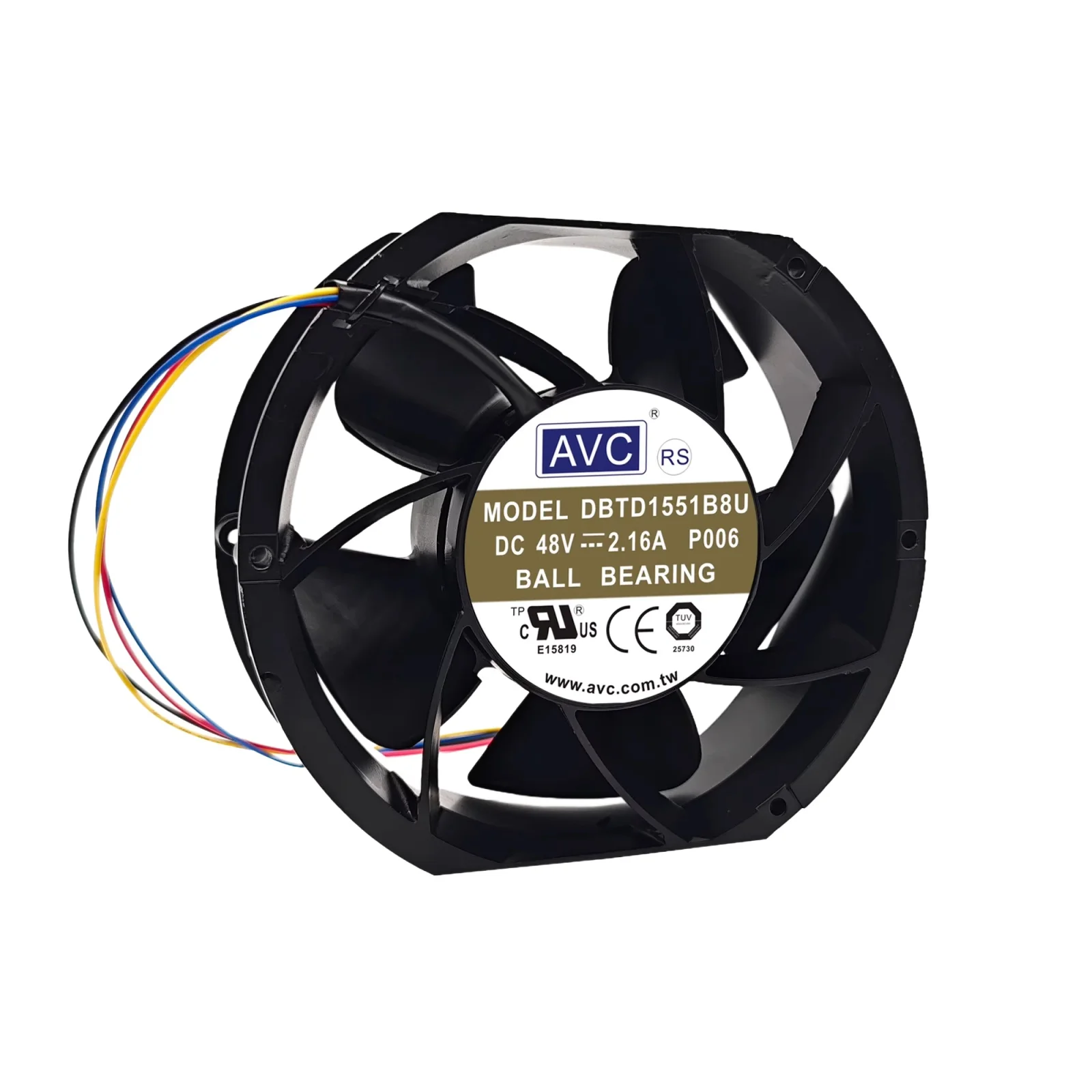 For AVC DBTD1551B8U 172x150x51mm DC 48V 2.16A Industrial Cooling Fan 5000RPM High Airflow 382CFM Dual Ball Bearing Cabinet Fan