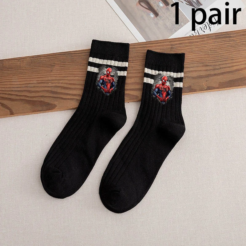 Disney Spider-man Men\'s Socks Men Women Cotton Sock Short Long Tube Soccer Basketball Sport Socks Breathable Deodorous Socks