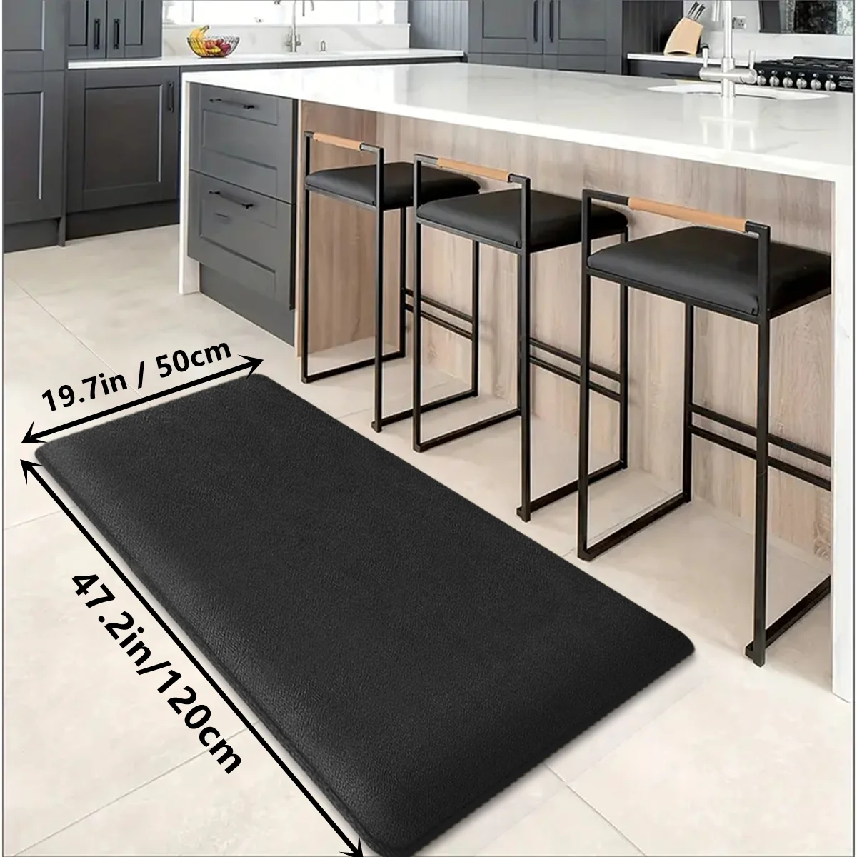 Alfombrilla de cocina de espuma viscoelástica de secado rápido, tapete de cocina lujoso, suave, antideslizante, Ideal para cocina, alfombras