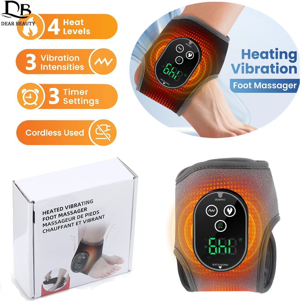 

Беспроводная повязка на лодыжку с подогревом, двухмоторный вибрационный массажер для лодыжки, 4-уровневый нагревательный бандаж на лодыжку, грелка для ног, глубокое расслабление мышц