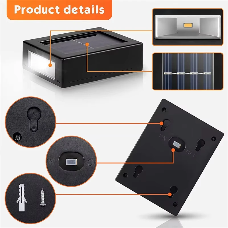 1PCS Solar Lamp Outdoor LED Lights IP65 Waterproof for Garden Decoration Balcony Yard Street Wall Decor Lamps Gardening Light