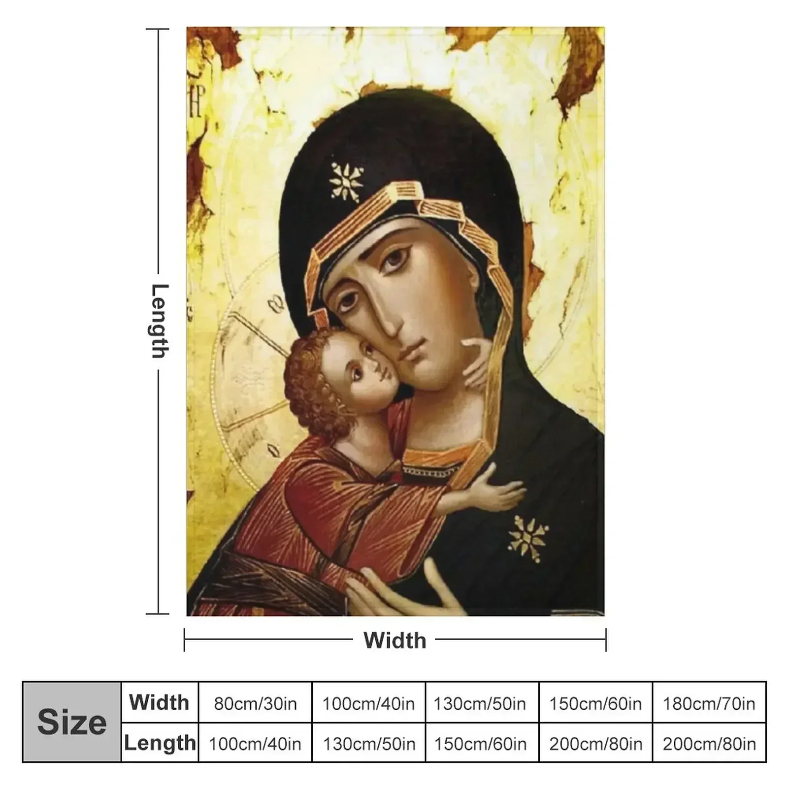 Virgin Mary, Theotokos, Mother of God, God-bearer Throw Blanket Summer Beddings Loose Travel Flannel Blankets