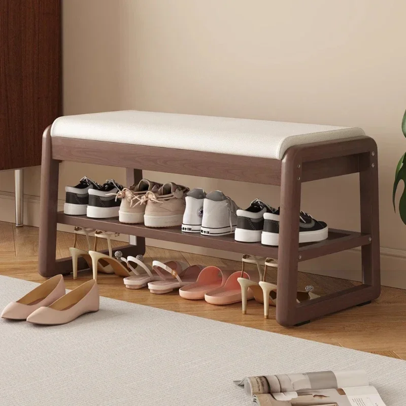 New model Household GoodsSolid Wood Shoe Changing Stool Household Door Small Apartment Door Storage Shoe Stool