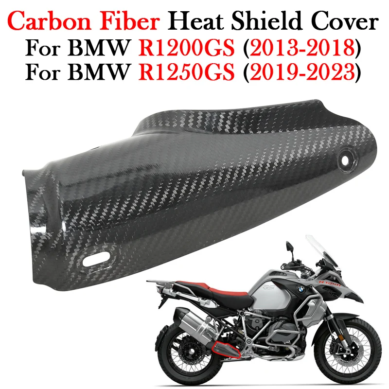 Carbon Fiber For BMW R1200GS R1250GS R1200 R1250 GS 2013 - 2023 Motorcycle Exhaust Escape Muffler Protector Heat Shield Cover