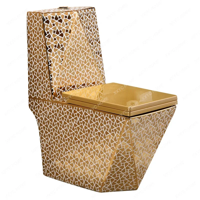 Diamond Creative Personality Golden Mosaic Pumping Toilet Home Bathroom Color