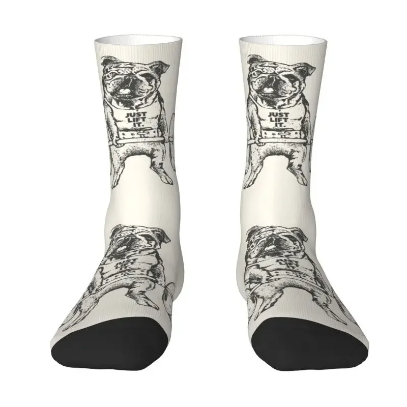 

Fashion English Bulldog Lift Socks Men Women Warm 3D Printed British Pet Dog Lover Basketball Sports Socks