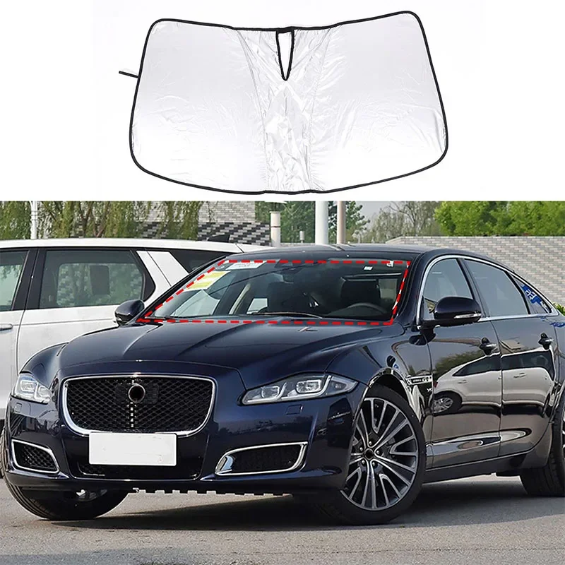 

For Jaguar XJ 2010+ Car Front Windshield Sun Protection Parasol Silver Tape Car Accessories 1 Pcs