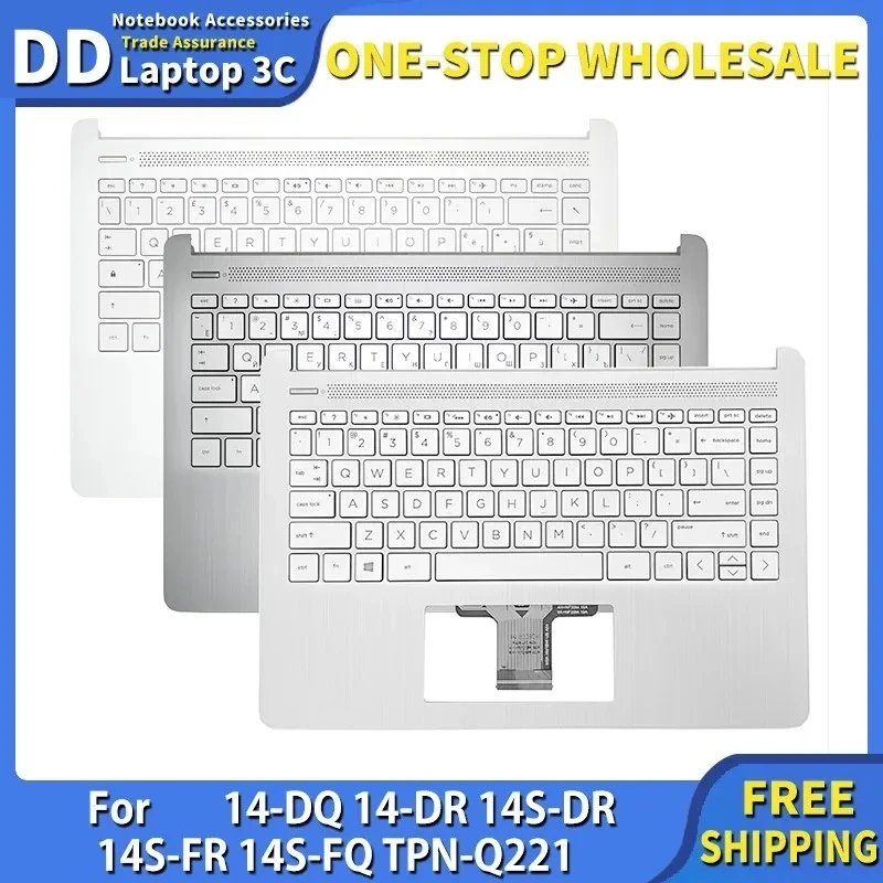 

New Original For 14-DQ 14-DR 14S-DR 14S-FR 14S-FQ TPN-Q221 Laptop Palmrest Case Keyboard Backlit Upper Cover Touchpad Speaker