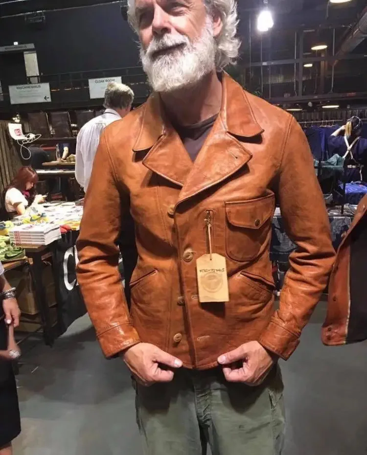 

shipping.Italy YR!Free Oil Wax Cowhide coat.Helix Rider genuine jacket,quality men vintage brown leather jacket.sales