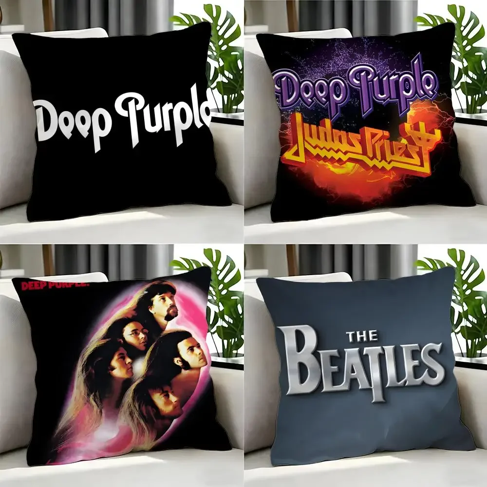 DDeep Purple Band Deko-Kissenbezug, Kissenbezug-Set, 4-teilig, 50 x 50, 45 x 45, 40 x 40, Kissenbezug, dekorativ, für Sofa, Heimdekoration