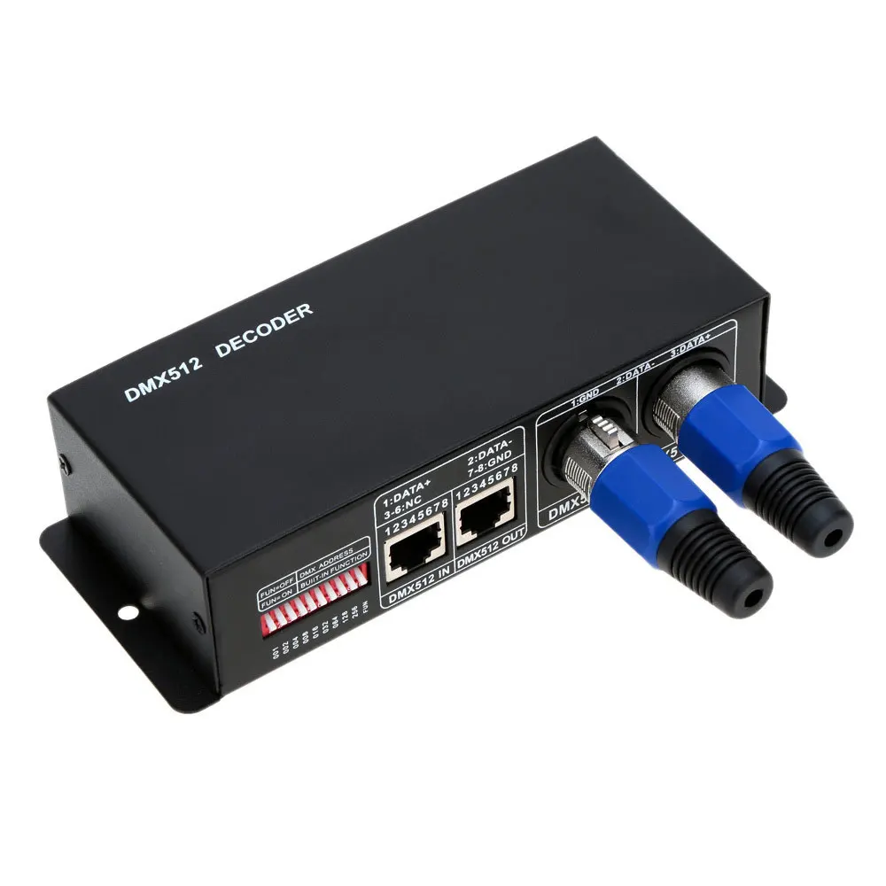 Led RGB Strip DMX Decoder DC12V 24V Input 5A 3 Channel 180W Output Led RGB Strip PWM DMX512 Slave Controller Dip Switch