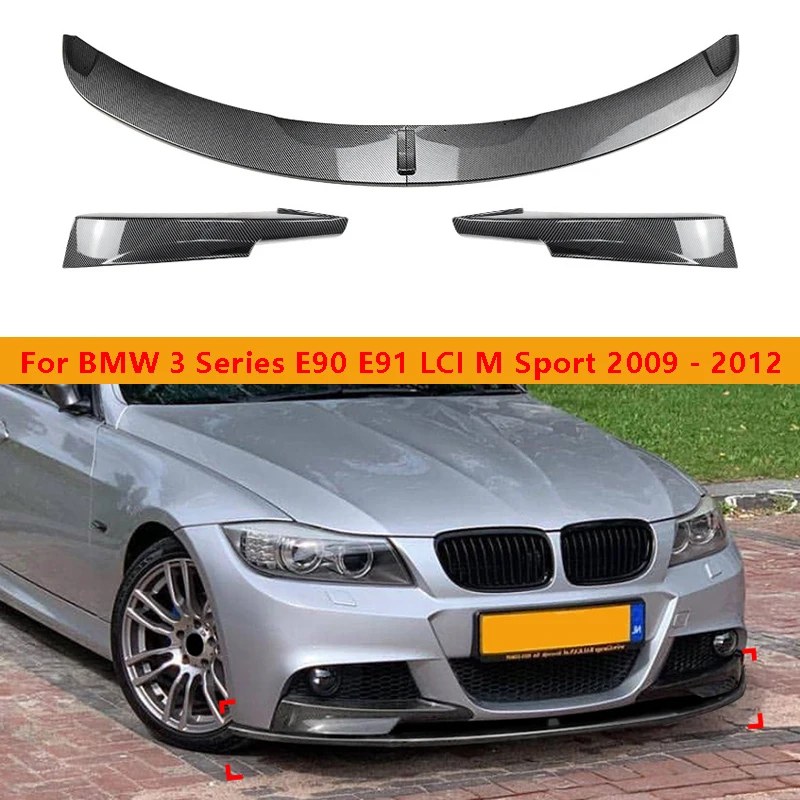 Front Bumper Lip For BMW 3 Series E90 E91 LCI M Sport 2009 - 2012 Car Splitter Diffuser Body Kits Spoiler Bumper Guard Protector