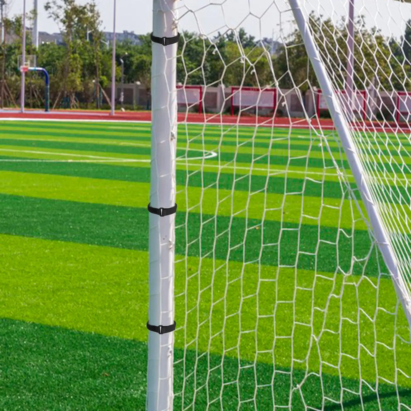   10 ชิ้นฟุตบอลสุทธิสายรัดคงที่ปรับสายเคเบิลออแกไนเซอร์ผูกกาวการจัดการสายไฟ