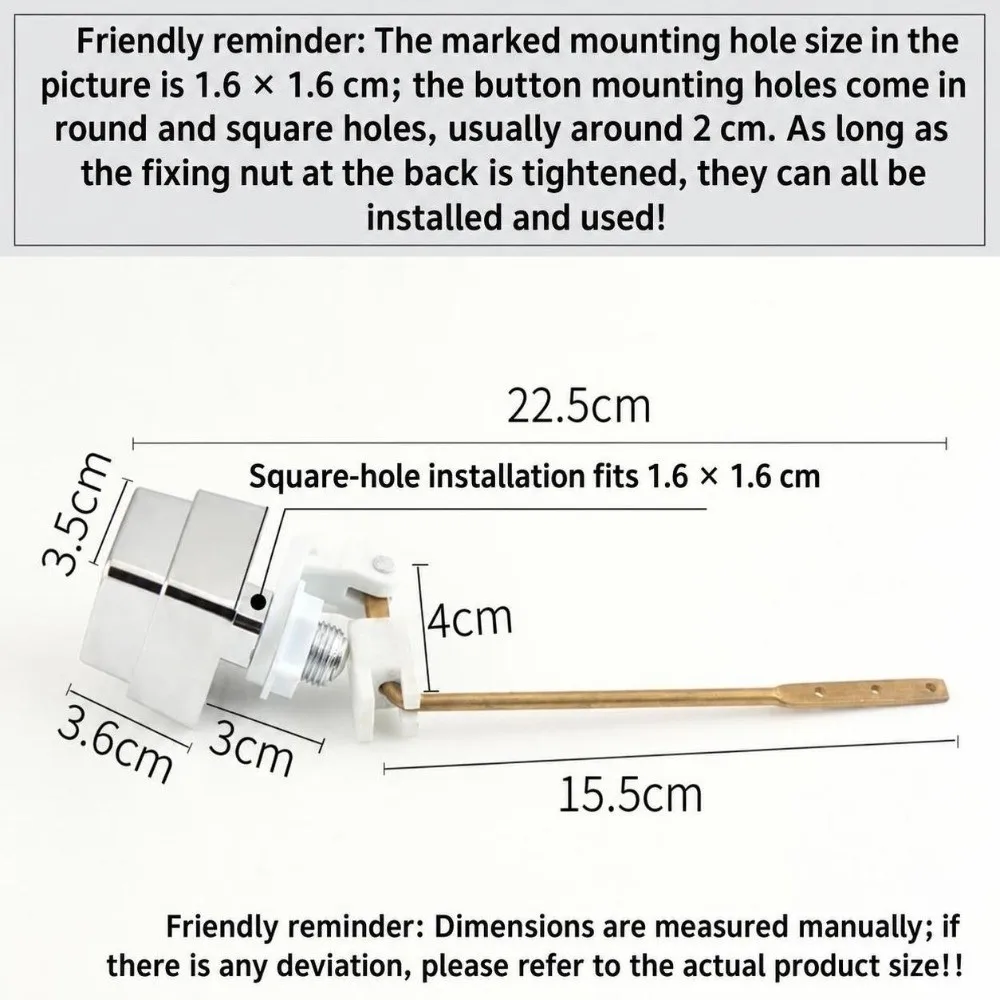 Side Mount Toilet Flush Handle Stainless Steel Pull Rod Water Tank Side Handle Toilet Tank Handle Plumbing Replacement