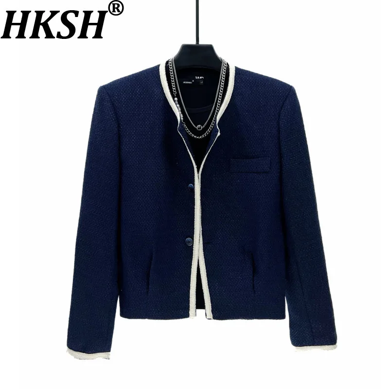 HKSH Korean Version Handsome Short Jacket Men Autumn New China-Chic Trendy Casual Niche Youth Padded Shoulder Blazer Ins HK15215
