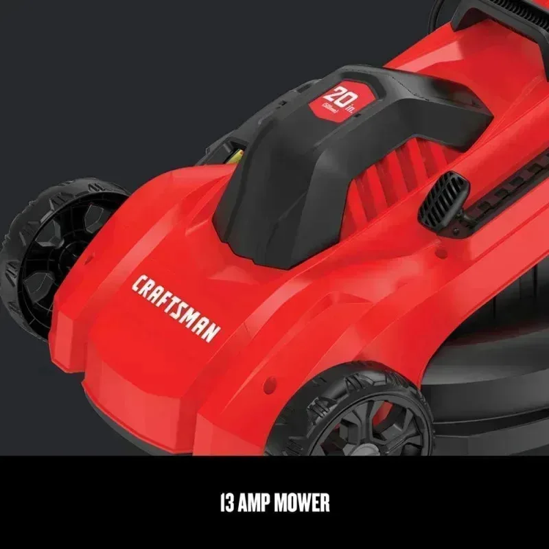 QZA4-CRAFTSMAN Electric Lawn Mower,20-Inch,Corded,13-Ah (CMEMW213),Red,