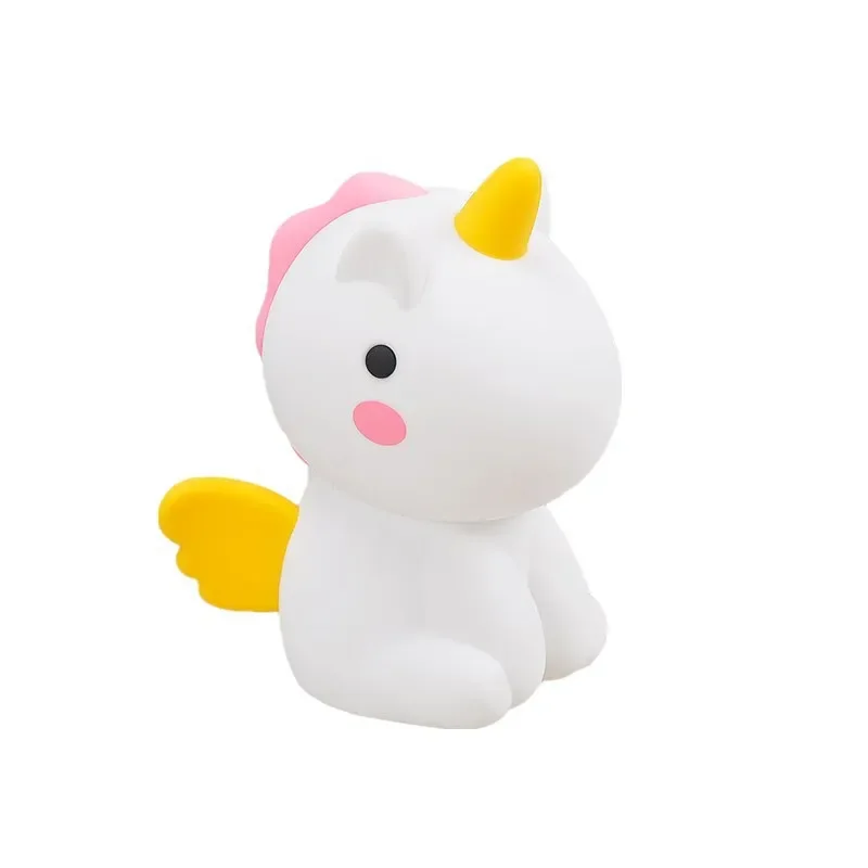 Unicorn Colorful Patting Light ricarica USB Cute Silicone Light camera da letto per bambini LED Bedhead Companion Sleep Light