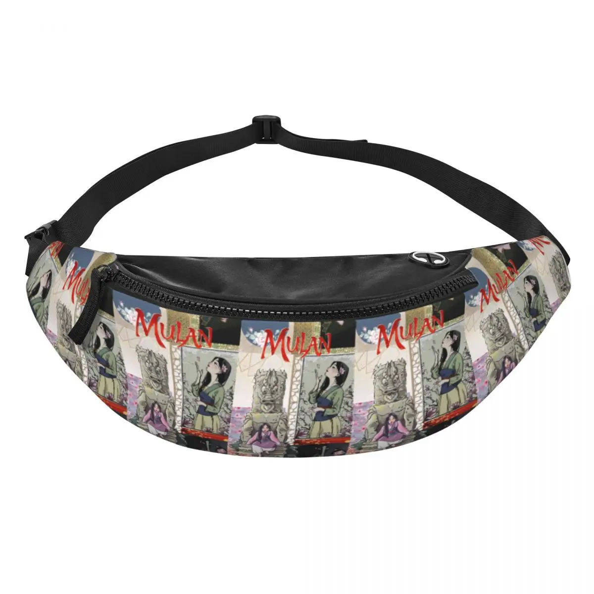 

Custom M-Mulan Cartoon Princess Fanny Pack for Men Women Cool Crossbody Waist Bag Travel Hiking Phone Money Pouch