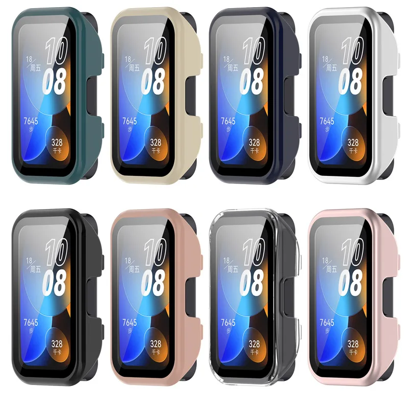 เคส2 in 1สำหรับ Huawei band 9/9NFC ปกป้องเต็มรูปแบบ PC กรอบแข็งสำหรับ Huawei band 8/8NFC ป้องกันหน้าจอกระจก