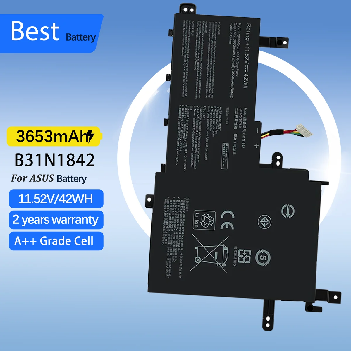 

B31N1842 42WH Laptop Battery Compatible with ASUS VivoBook 15 F513EA K513E KM513UA M513IA S513EA S531F S533UA X513EA X531FA X531
