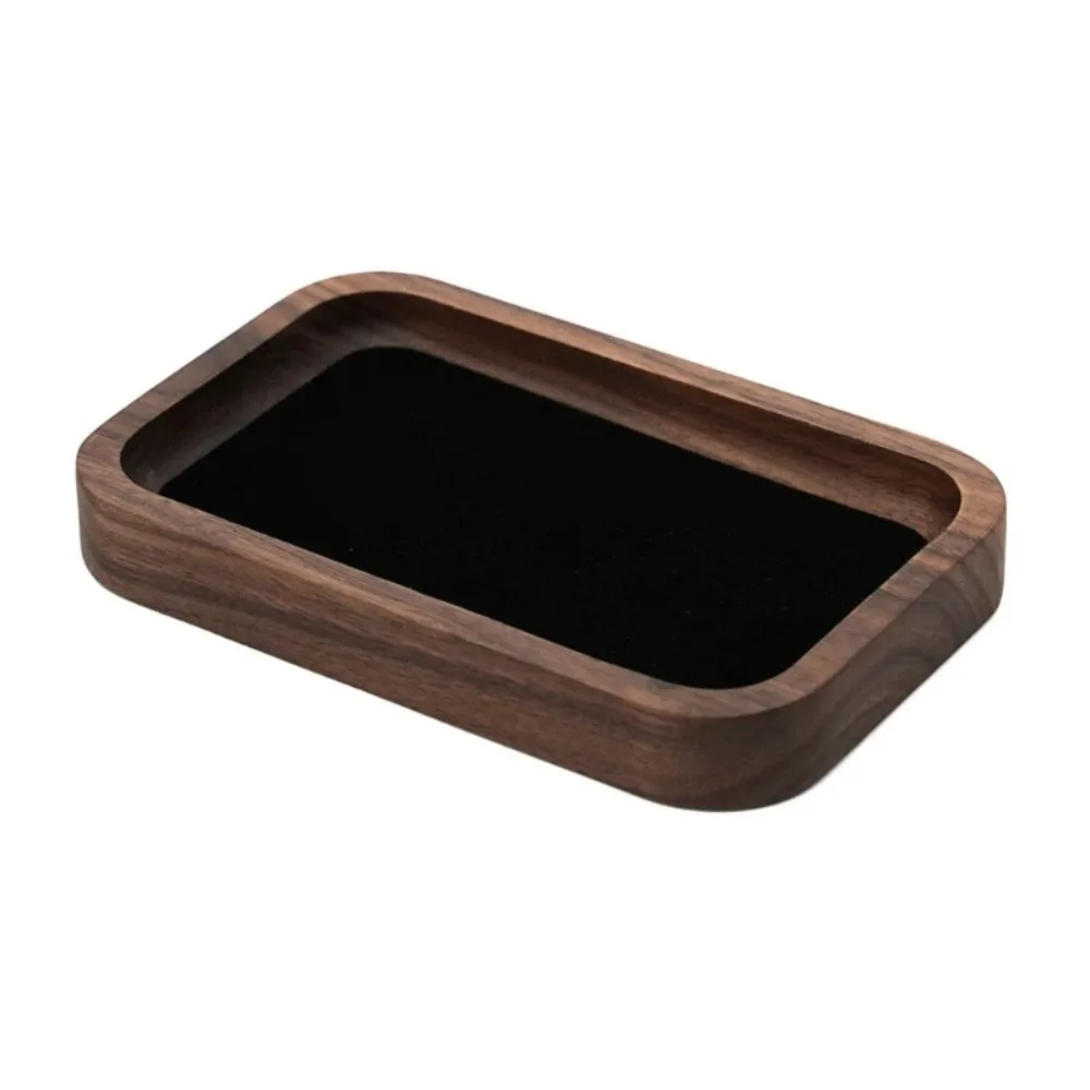 Geometry Wood Rings Tray Velvet Exquisite Earrings Display Tray Jewlery Organizer Ear Studs Case Ring Earring Holder