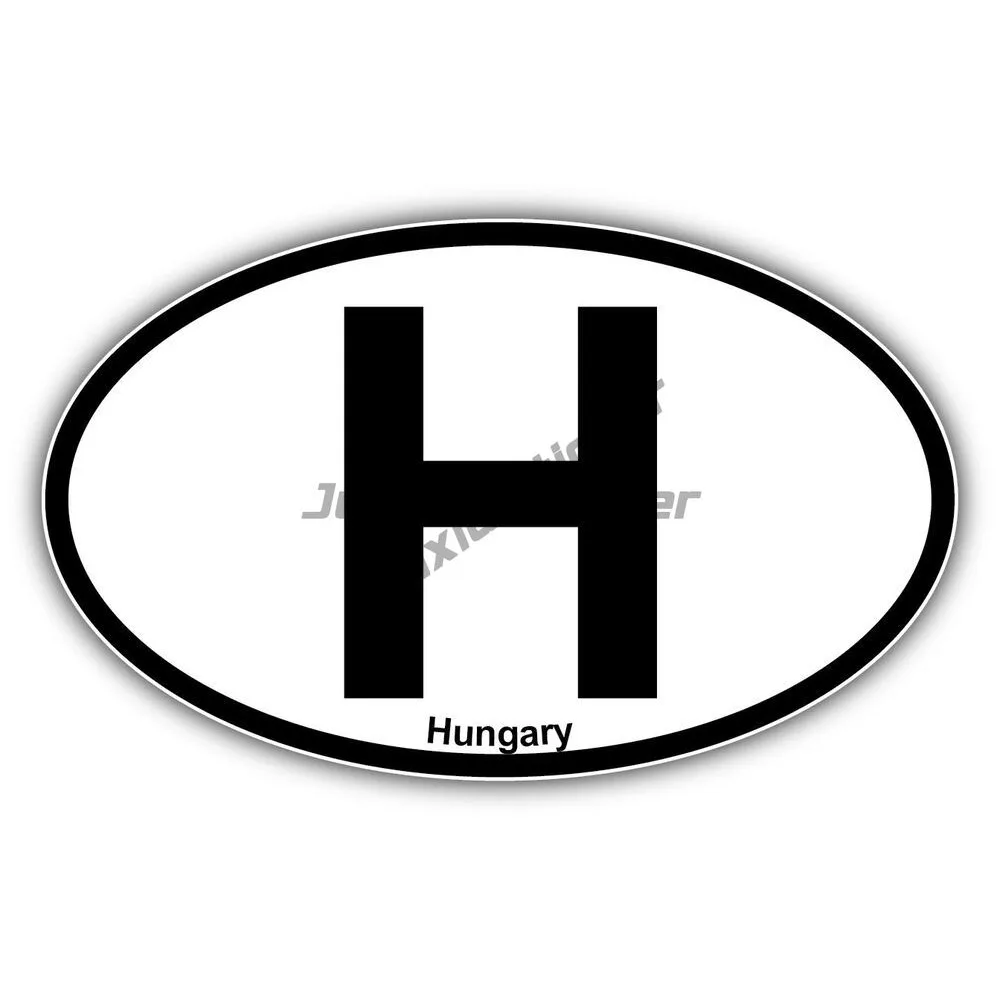 

Hungary Vehicle Country Code Oval Car Bumper Window Sticker Decal Scratch-Proof UV Protected Durable Waterproof Decoration