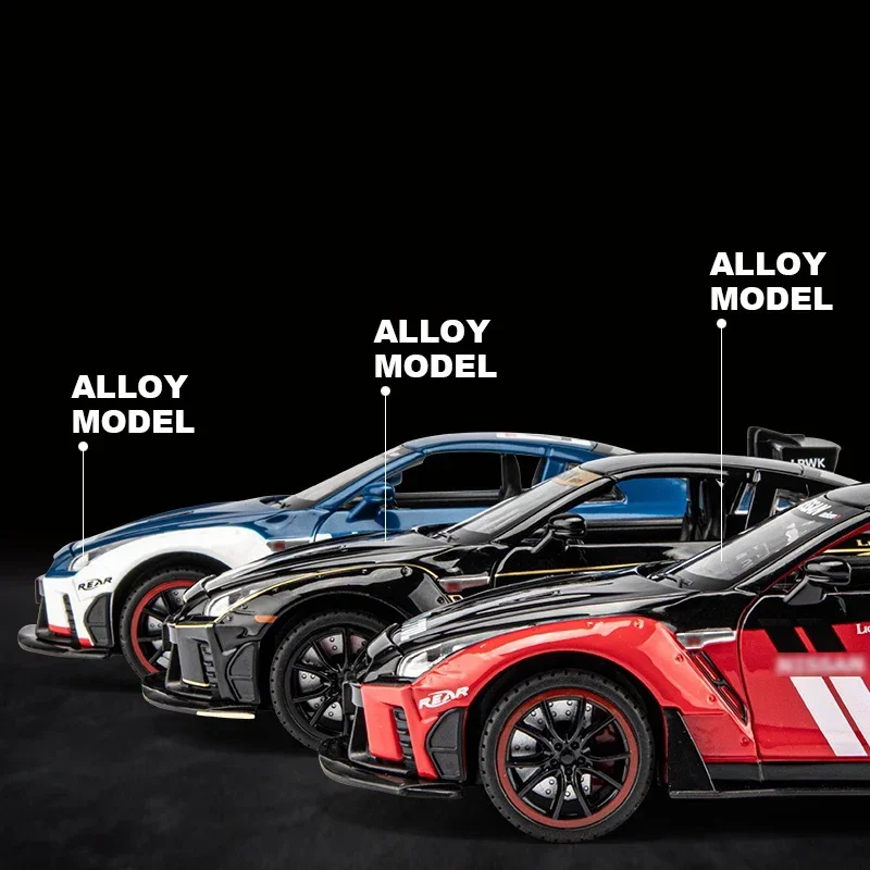 1:24 أفق آريس GTR R35 سباق Diecasts ولعبة المركبات لعبة سبيكة سيارة نموذج الصوت والضوء جمع اللعب
