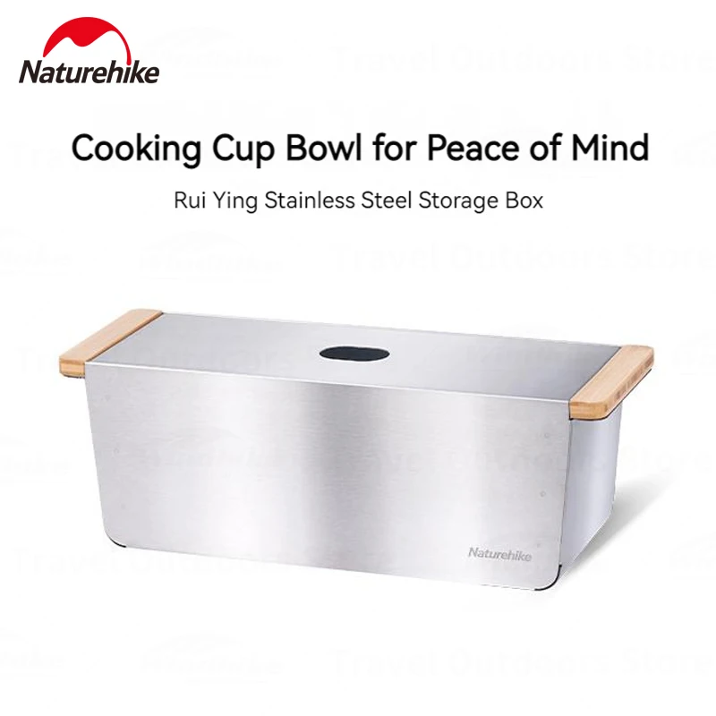 Naturehike Rui Ying Camping IGT Table 304 Stainless Steel Storage Box 4L Moisture-proof Kitchen Drying Storage Box Bottom Drain